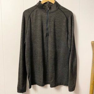 Lululemon Metal Vent Tech Half Zip Heather Grey Blue Zipper Long Sleeve Shirt